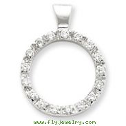 Sterling Silver CZ Circle Chain Slide Pendant