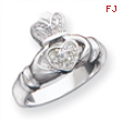 Sterling Silver CZ Claddagh Ring