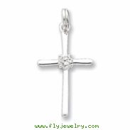 Sterling Silver CZ Cross Charm