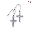 Sterling Silver CZ Cross Earrings