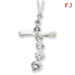 Sterling Silver CZ Cross Journey Necklace chain