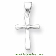 Sterling Silver CZ Cross Pendant