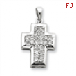 Sterling Silver CZ Cross Pendant