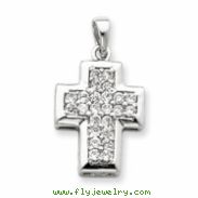 Sterling Silver CZ Cross Pendant