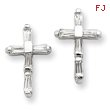 Sterling Silver CZ Cross Post Earrings