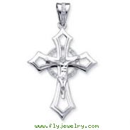 Sterling Silver CZ Crucifix Pendant