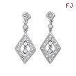 Sterling Silver CZ Diamond Cut Drop Earrings