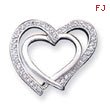 Sterling Silver CZ Double Heart Pendant