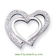 Sterling Silver CZ Double Heart Pendant