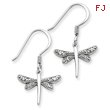 Sterling Silver CZ Dragonfly Post Earrings