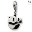 Sterling Silver CZ Enamel Panda Charm