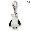 Sterling Silver CZ Enamel Penguin Charm