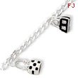 Sterling Silver CZ Enameled Handbag Bracelet