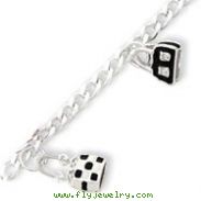 Sterling Silver CZ Enameled Handbag Bracelet
