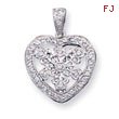 Sterling Silver CZ Fancy Heart Pendant