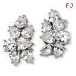 Sterling Silver CZ Fancy Omega Back Earrings