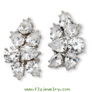 Sterling Silver CZ Fancy Omega Back Earrings