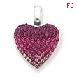 Sterling Silver CZ Ferido Style Heart Pendant