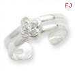 Sterling Silver CZ Floral Toe Ring