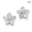 Sterling Silver CZ Flower Post Earrings