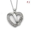 Sterling Silver CZ Forever Grateful 18in Necklace