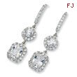 Sterling Silver CZ French Wire Earrings