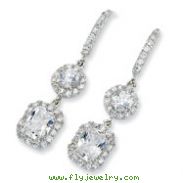 Sterling Silver CZ French Wire Earrings