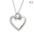 Sterling Silver CZ Friendship Promises 18in Necklace