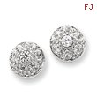 Sterling Silver CZ Half Ball Post Earrings