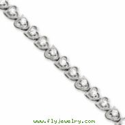 Sterling Silver CZ Heart Bracelet