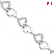 Sterling Silver CZ Heart Bracelet