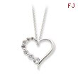 Sterling Silver CZ Heart Journey Necklace