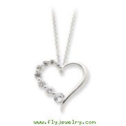 Sterling Silver CZ Heart Journey Necklace
