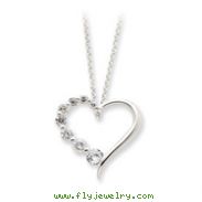 Sterling Silver CZ Heart Journey Necklace