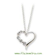 Sterling Silver CZ Heart Journey Necklace