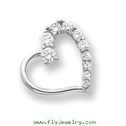 Sterling Silver CZ Heart Journey Pendant