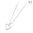 Sterling Silver CZ Heart Necklace