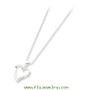 Sterling Silver CZ Heart Necklace