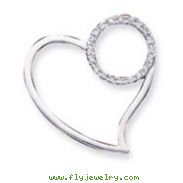 Sterling Silver CZ Heart Pendant