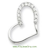 Sterling Silver CZ Heart Pendant