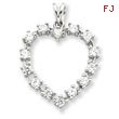 Sterling Silver CZ Heart Pendant