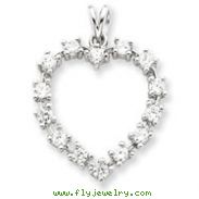Sterling Silver CZ Heart Pendant