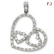 Sterling Silver CZ Heart Pendant