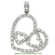 Sterling Silver CZ Heart Pendant