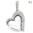 Sterling Silver CZ Heart Pendant