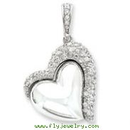 Sterling Silver CZ Heart Pendant