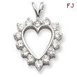 Sterling Silver CZ Heart Pendant