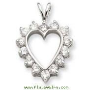 Sterling Silver CZ Heart Pendant