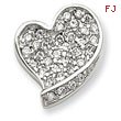 Sterling Silver CZ Heart Pendant