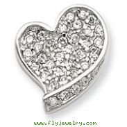 Sterling Silver CZ Heart Pendant